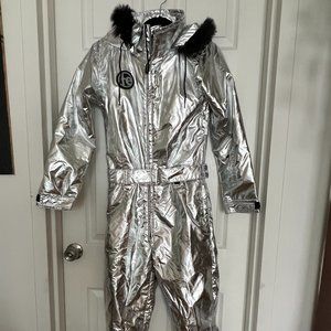 NEVER WORN Silver Metallic Snowsuit TIPSY ELVES XS